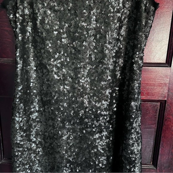 Talbots 100% Silk Elegant Sequined Cocktail Dress in Dark Gray size 8 - Picture 6 of 13